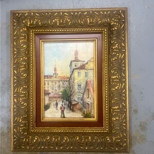 Elegant Gold Framed Cityscape Painting